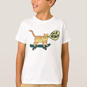 Verifique o t-shirt Skateboarding do gato de gato