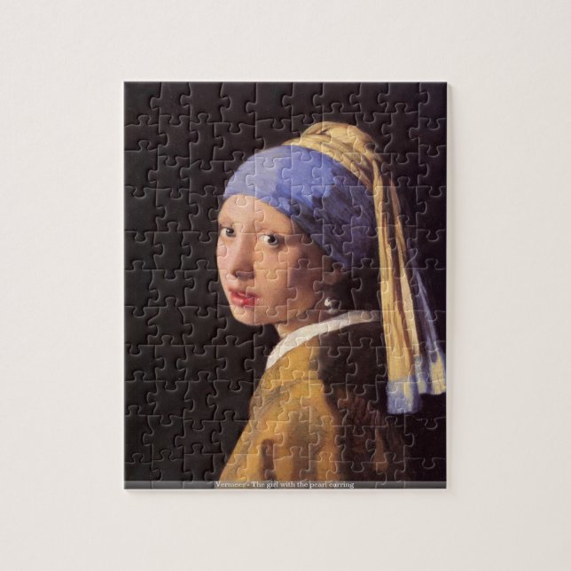 Vermeer - menina com o quebra-cabeça do brinco da (Vertical)