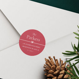 Vermelha | Autocolante de endereço de retorno míni