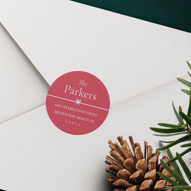 Vermelha | Autocolante de endereço de retorno míni (Criador carregado)