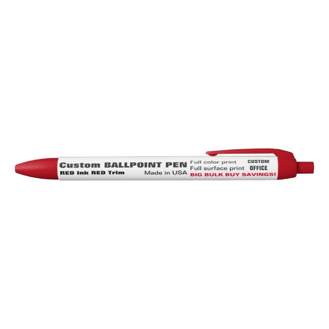 Vermelha Caneta Personalizada do Ponto de Chamada - Tinta V (parte de cima)