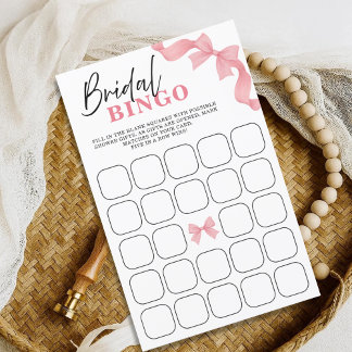 Vermelhidão Rosa Laço Jogo de Bingo de Noiva Chuve