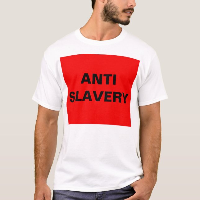 Vermelho Anti-Escravidão da Camisa T (Frente)