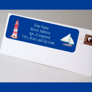 Vermelho Branco Azul A Etiqueta De Endereço De Re