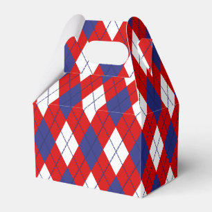 Vermelho, Branco, Azul Argyle 1-FAVOR CAIXA Gable