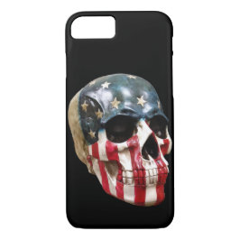 Vermelho Branco e Azul Caveira no capa de telefone
