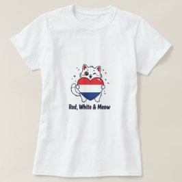 Vermelho, Branco e Meia - Camisa Gato Patriótica