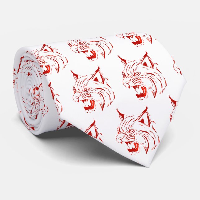 Vermelho/branco selvagens da gravata da mascote da (Rolled)
