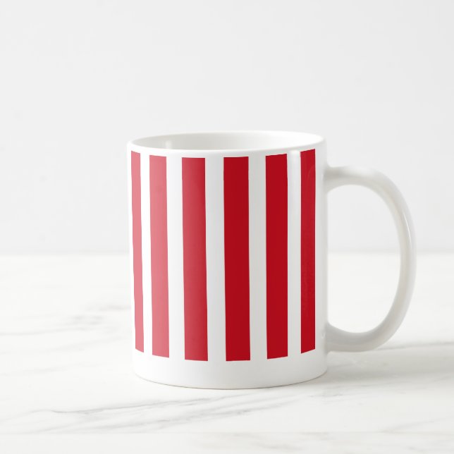 vermelho brilhante listrado, lava, caneca (Direita)