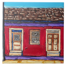 "Vermelho carmesim, o azulejo decorativo do bairro