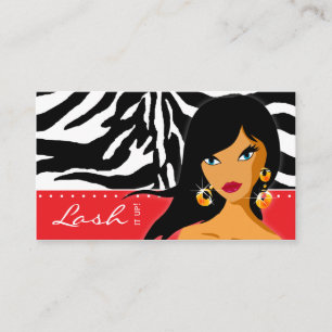 Vermelho Cartão de visita Zebra de Eyelash