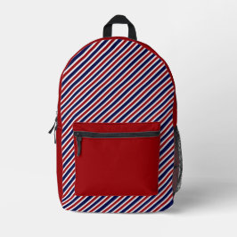 Vermelho Clássico e Azul Striped