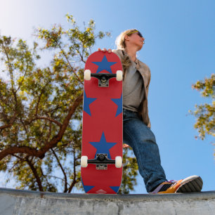Vermelho com Blue Stars Skateboard HAMbWG
