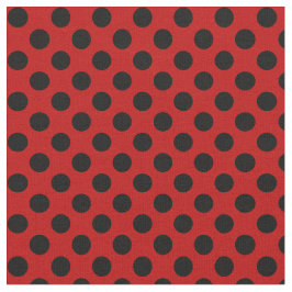 Vermelho com tecido preto das bolinhas