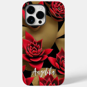 Vermelho Contemporâneo e Abstrato Dourado Minimali