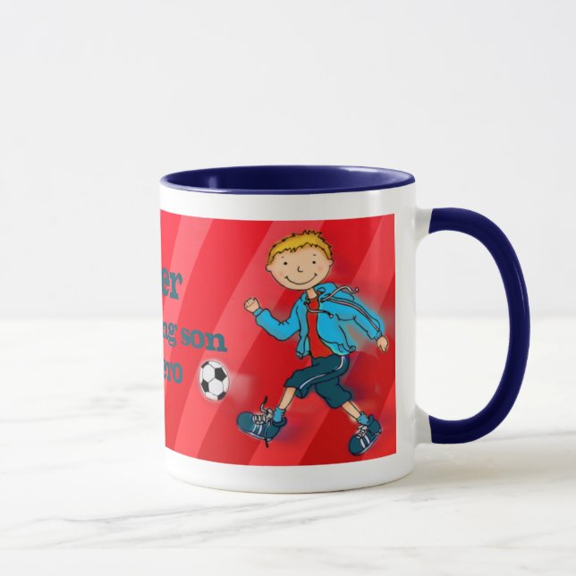 Vermelho da caneca do herói do futebol do futebol (Direita)