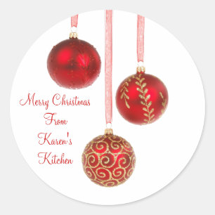 Vermelho da etiqueta dos enfeites de natal