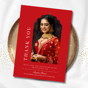 Vermelho de Cartões de agradecimentos de Graduação