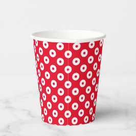 Vermelho divertido com pontos de polca vermelhos e