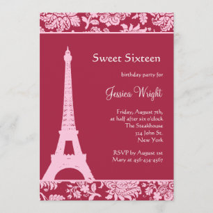 Vermelho dos doces no convite do aniversário de