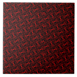 Vermelho e azulejo modelado preto