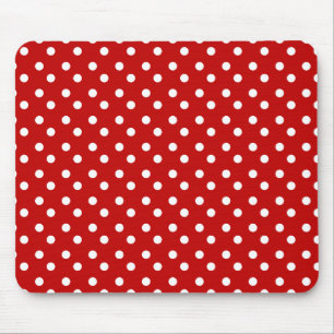 Vermelho e branco pontilha Mousepad