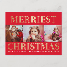 Vermelho e Dourado | 3 Cartões de natal de Natal