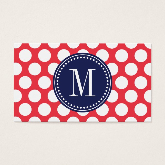 Vermelho e Marinho| Grandes Bolinhas Monogramadas (Frente)