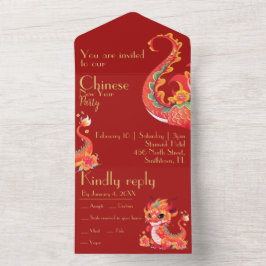 Vermelho e ouro, ano novo chinês, ano do dragão