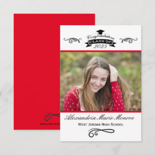 Vermelho Elegante - Anúncio de Graduação 3x5
