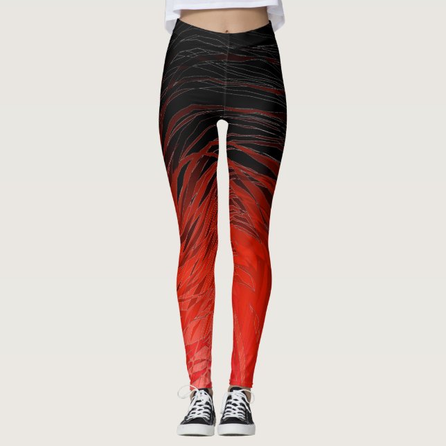Vermelho Espiral Complexo - Leggings (Frente)