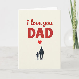 Vermelho Eu Te Amo Papai Cartão