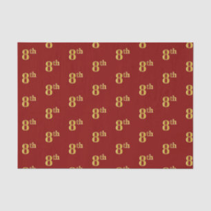 Vermelho, Faux Dourado 8º (Oitavo) Papel Tecido de
