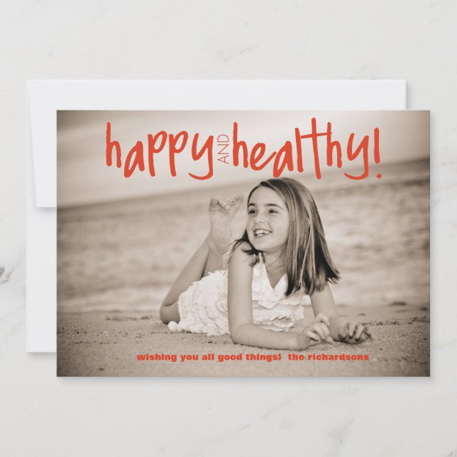 Vermelho feliz e saudável com foto traseira (Frente)