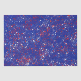 Vermelho Festivo e Branco sobre Papel Azul