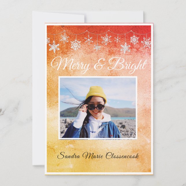 Vermelho Metálico Mínimo Moderno - Laranja Vermelh (Frente)