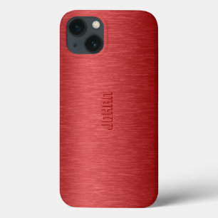 Vermelho Metálico Monograma Bruto Alumínio