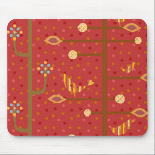 Vermelho Mousepad de BirdsInLove Design4