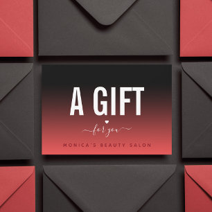 Vermelho Negro Coração Romântico Moderno e Elegant