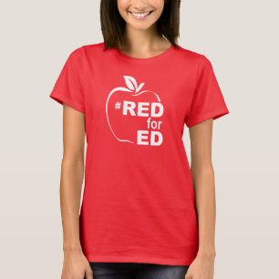 Vermelho para Camiseta de Ed Women's
