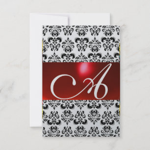 VERMELHO PRETO DAMASCO BRANCO MONOGRAMA GEM rsvp p