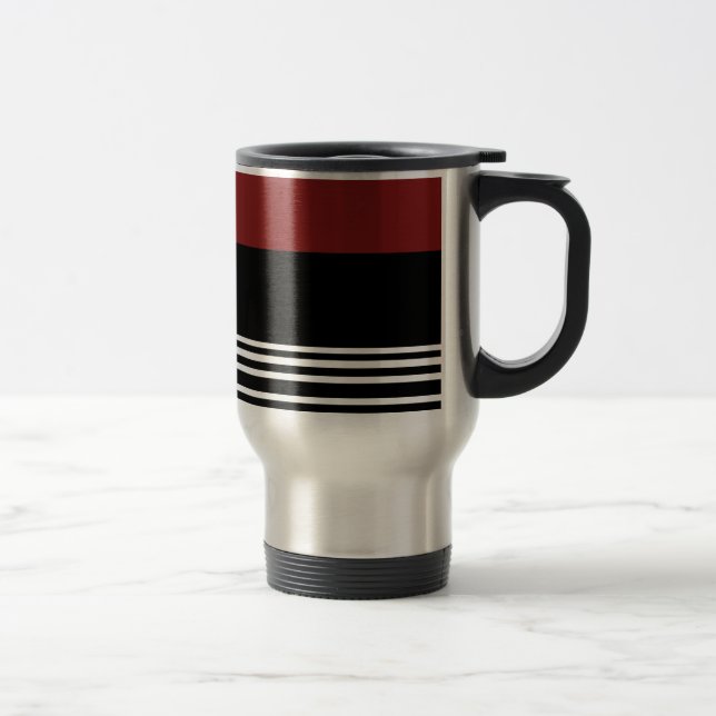 Vermelho/Preto/ Prata > Caneca de viagem de café (Direita)
