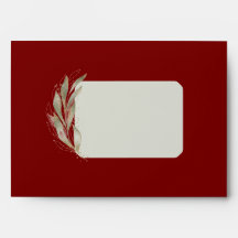 Vermelho profundo com Dourado envelope de Natal Fo