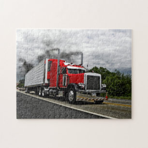 Vermelho & quebra-cabeça de Rollin Peterbilt