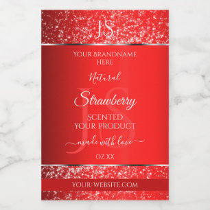 Vermelho Shimmery com Etiquetas de Produto com Ini