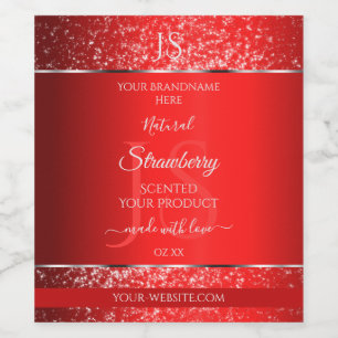 Vermelho Shimmery com Etiquetas de Produto com Ini