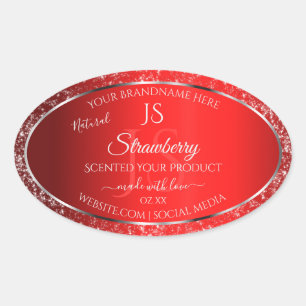 Vermelho Shimmery com Etiquetas de Produto com Ini