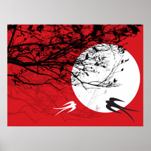 Vermelhos Orientais, Poster Vermelho Zen