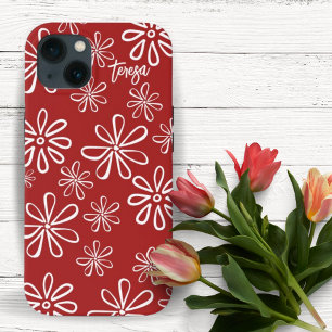 Vermelhos Vermelhos e Branco Personalizados Florai