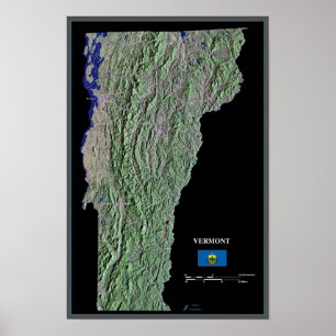 Vermont do poster do satélite do espaço